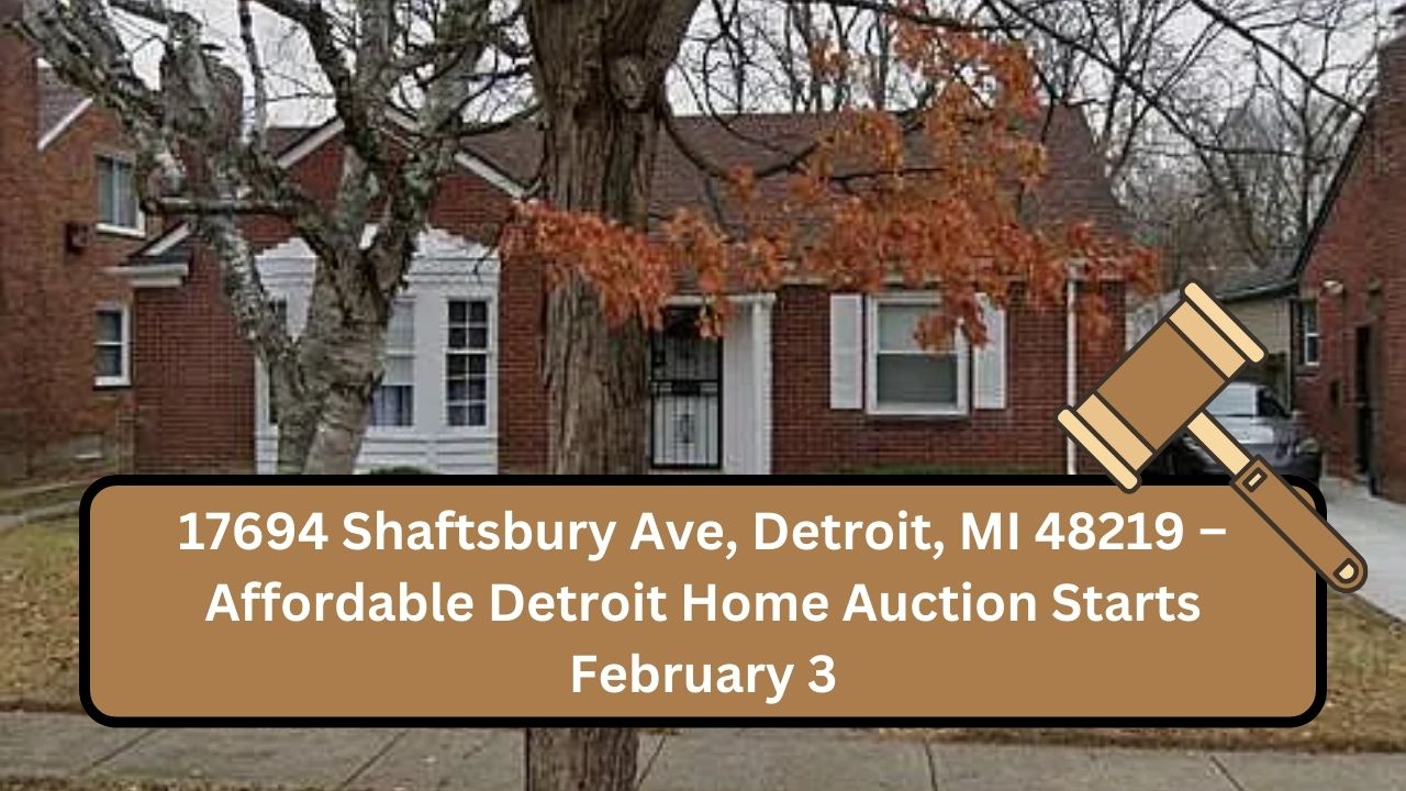 17694 Shaftsbury Ave, Detroit, MI 48219 – Affordable Detroit Home Auction Starts February 3