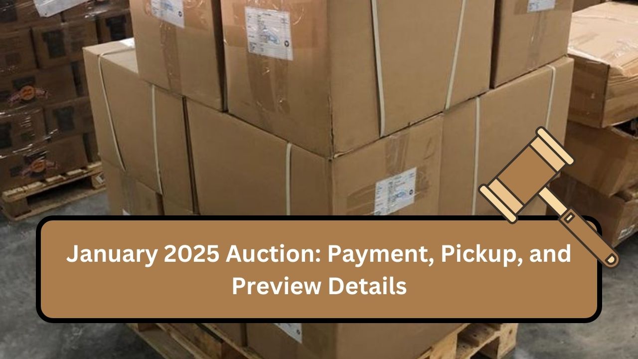 January 2025 Auction: Payment, Pickup, and Preview Details